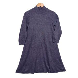 Marc New York Knit Dress Gray Mock Neck Long Sleeve A Line Small/Medium